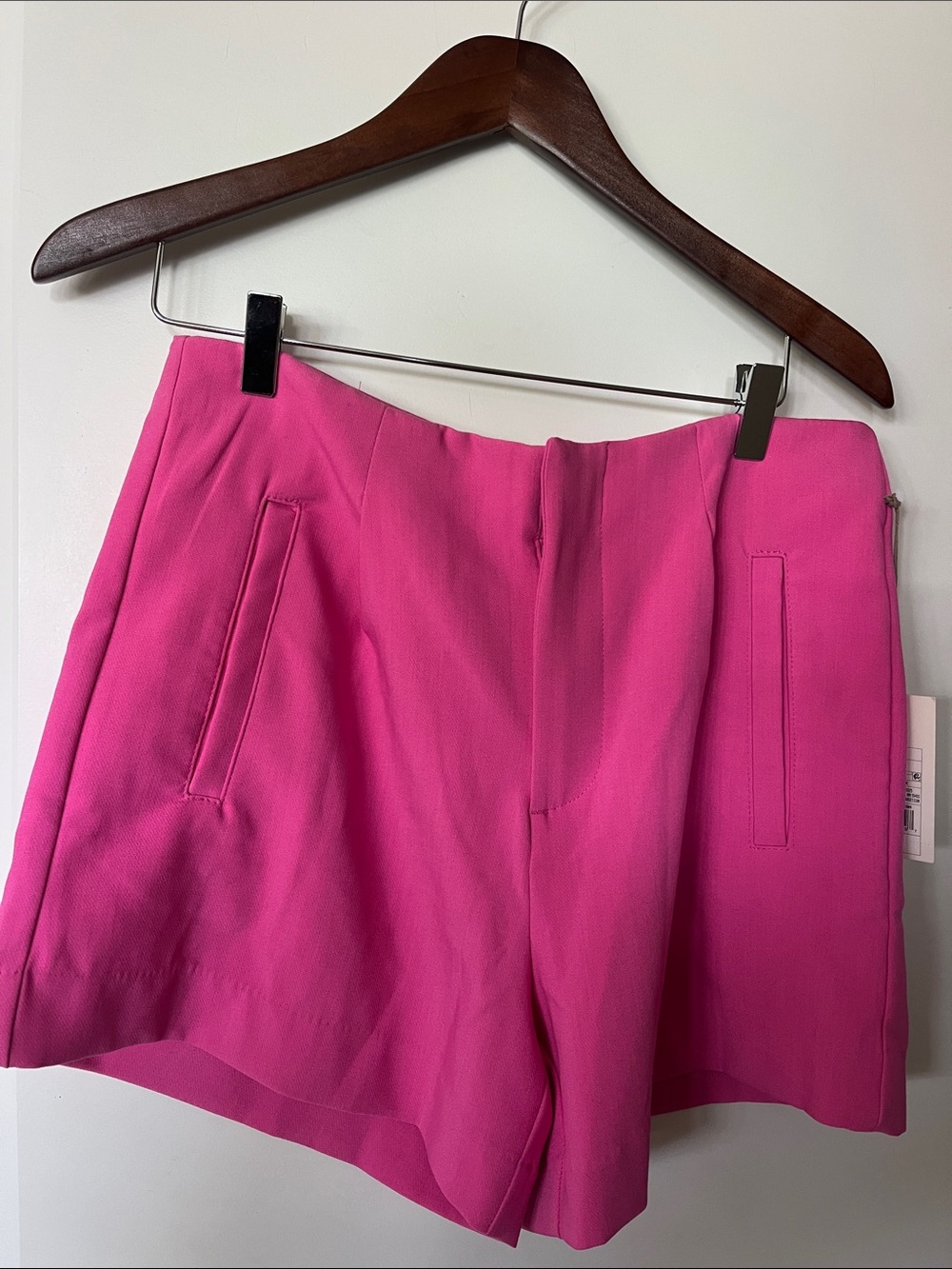 NWT A New Day Cerise Pink high-rise, pleated front shorts with pockets 8